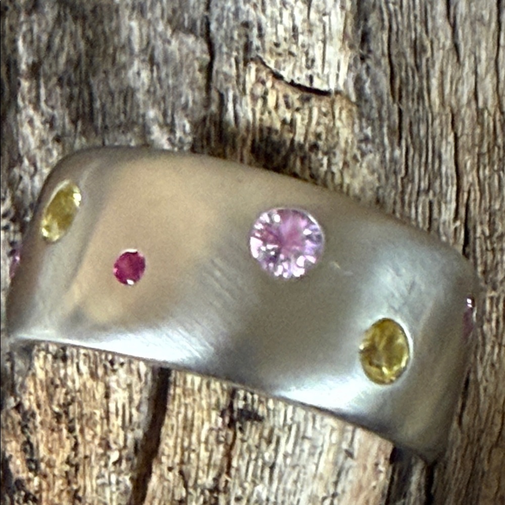 Adel Chefridi White Gold and Sunny Sapphire Ring.